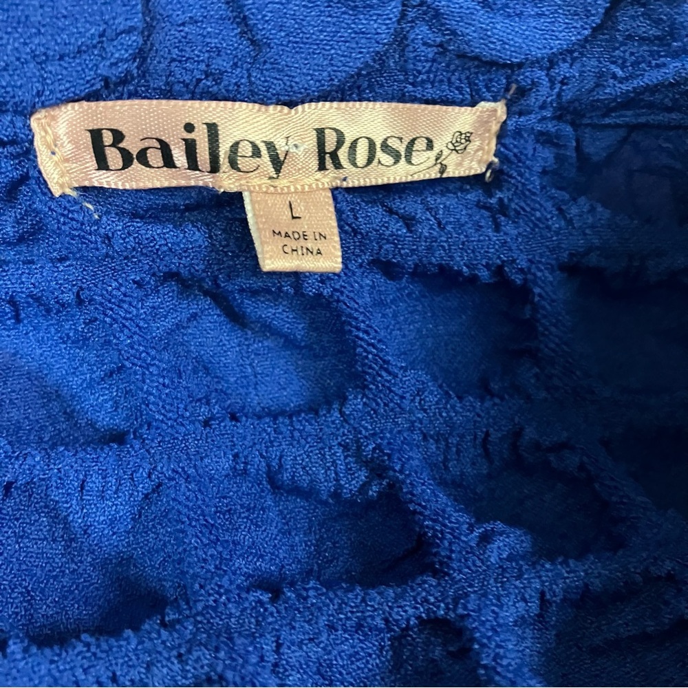 Y2k Coastal Statement Stretchy BAILEY ROSE Bubble Knit Shirt LARGE Electric Blue - Picture 8 of 10